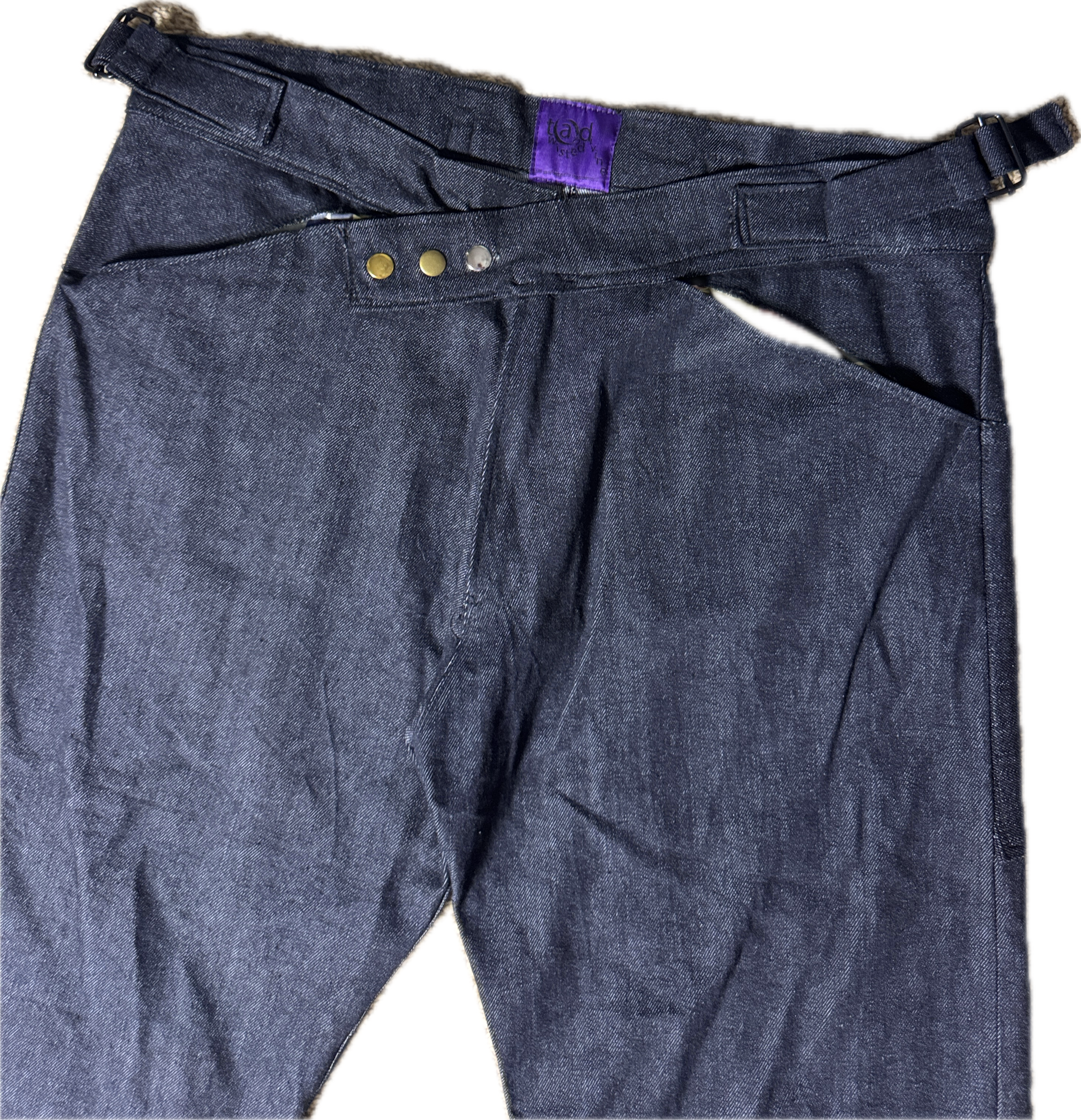 Triple Snap Straight Leg Jeans
