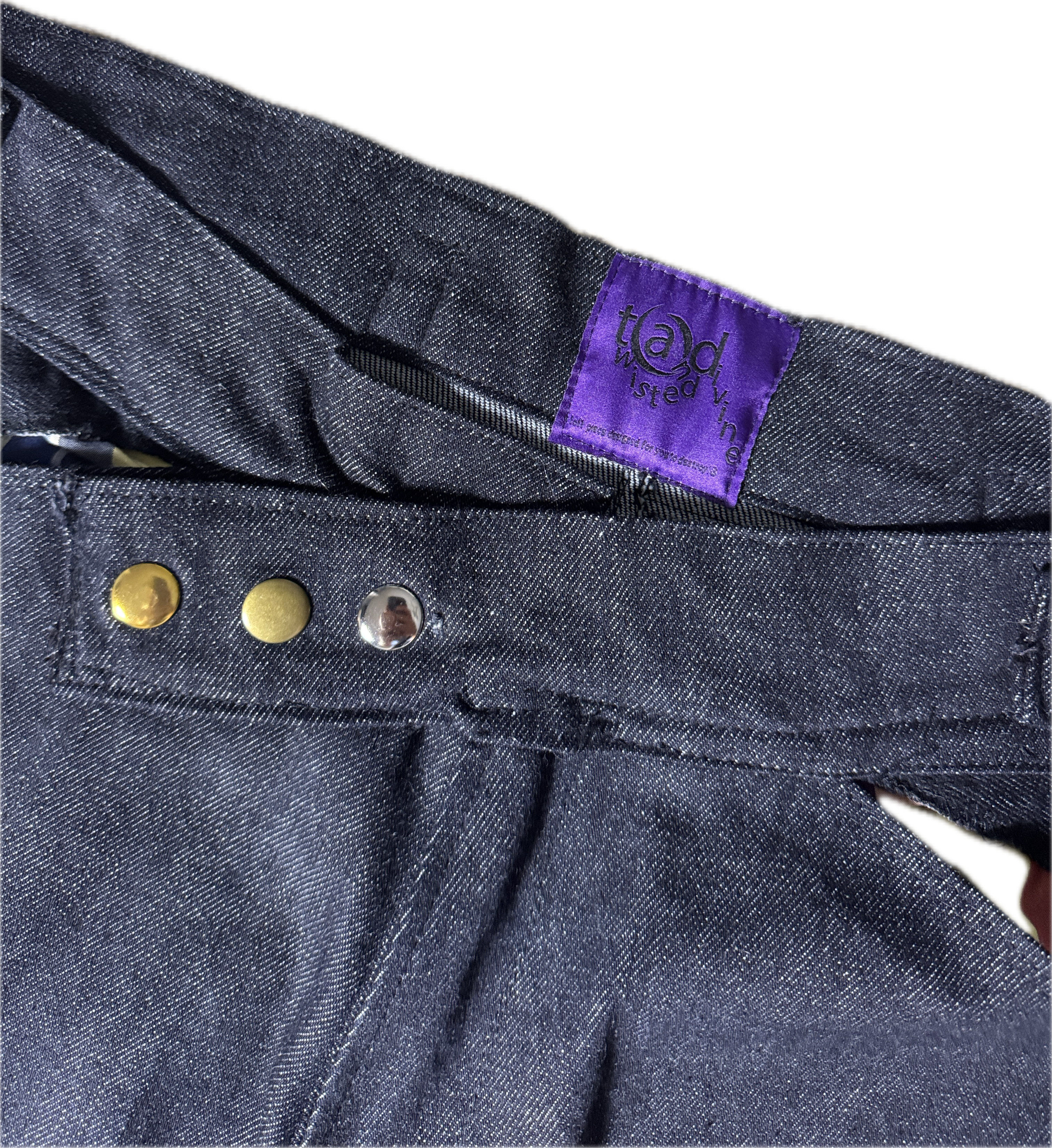 Triple Snap Straight Leg Jeans
