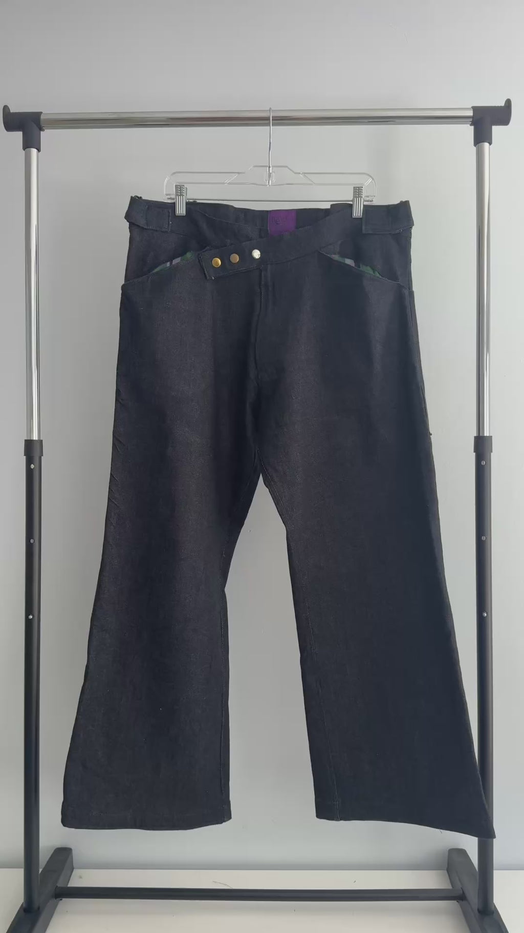 Triple Snap Straight Leg Jeans